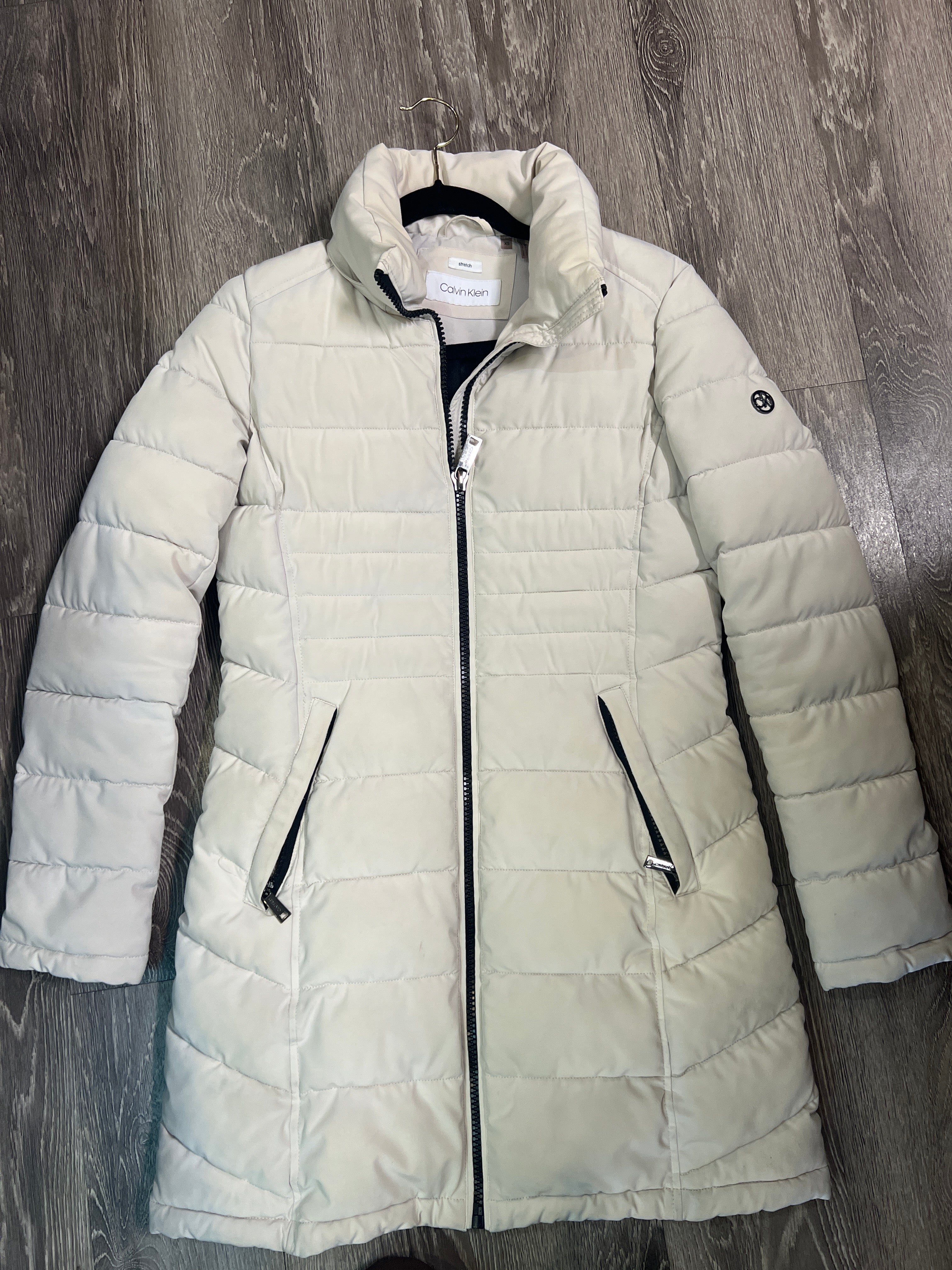 Calvin Klein Long Puffer Zip Up Jacket (Size XS)