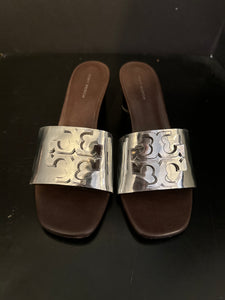 Tory Burch Metallic Slide Shoes - size 7.5