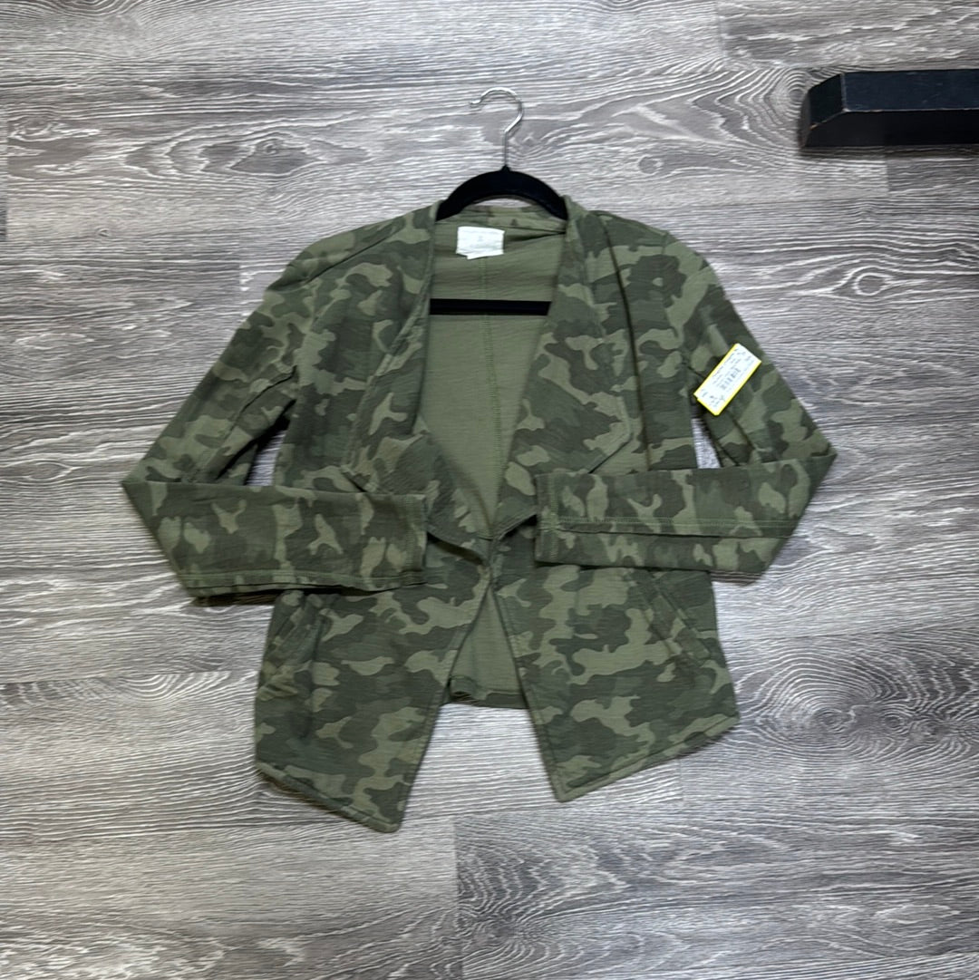 Caslon Camo Open Front Jacket - XS