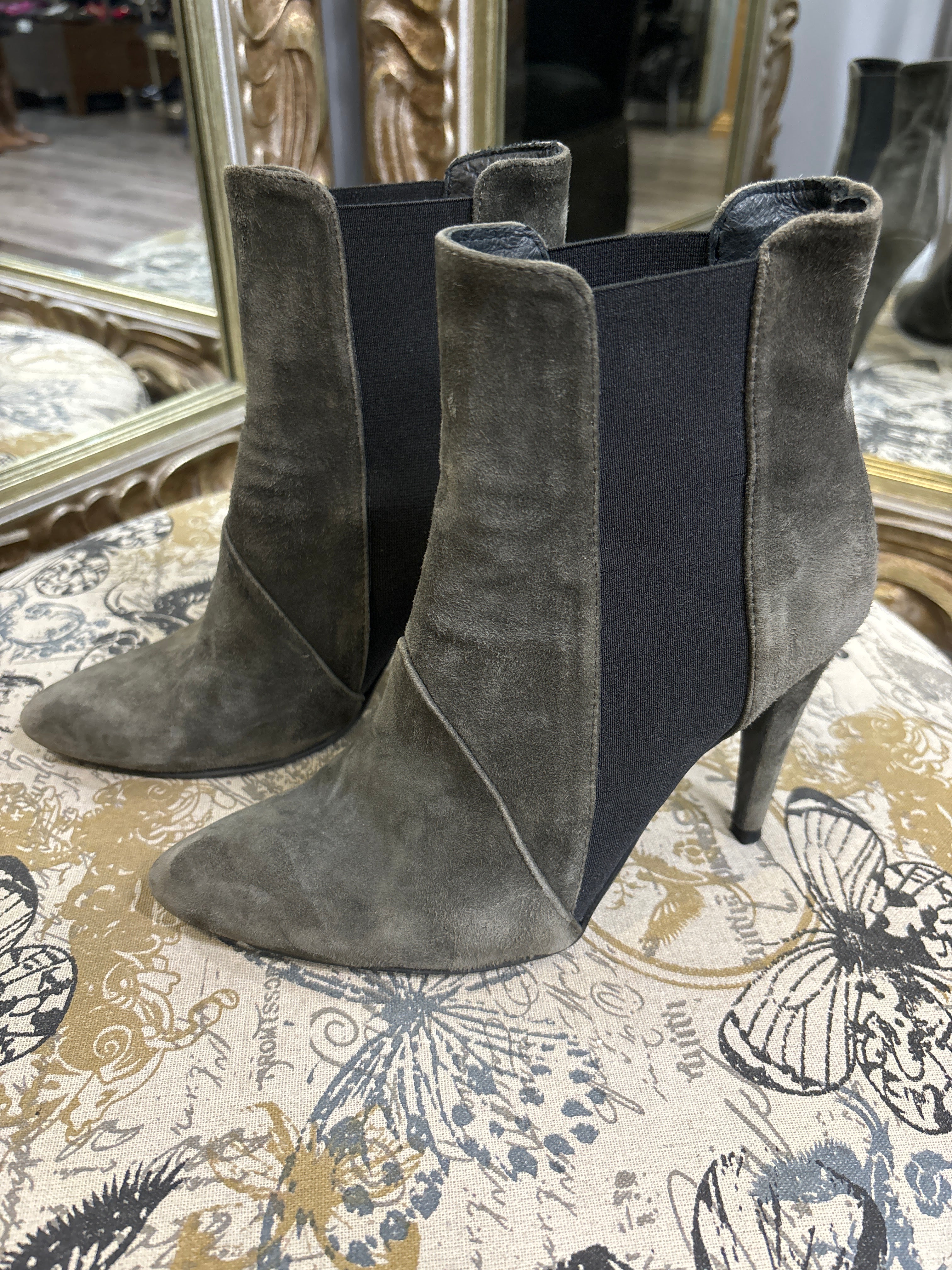 Stefanel Suede Heeled Booties - Size 37