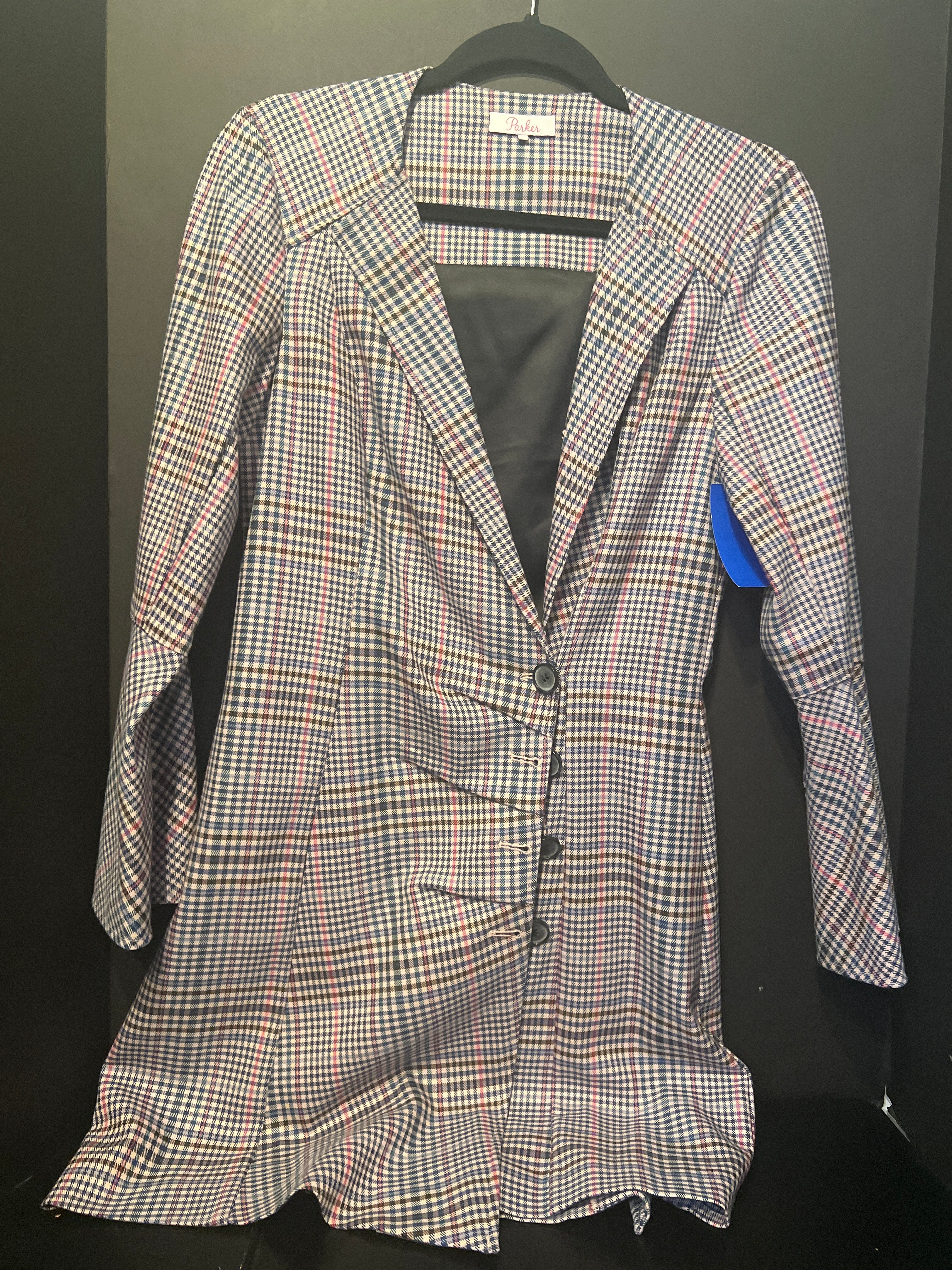 Parker Plaid Wrap Button Dress (Size Small)