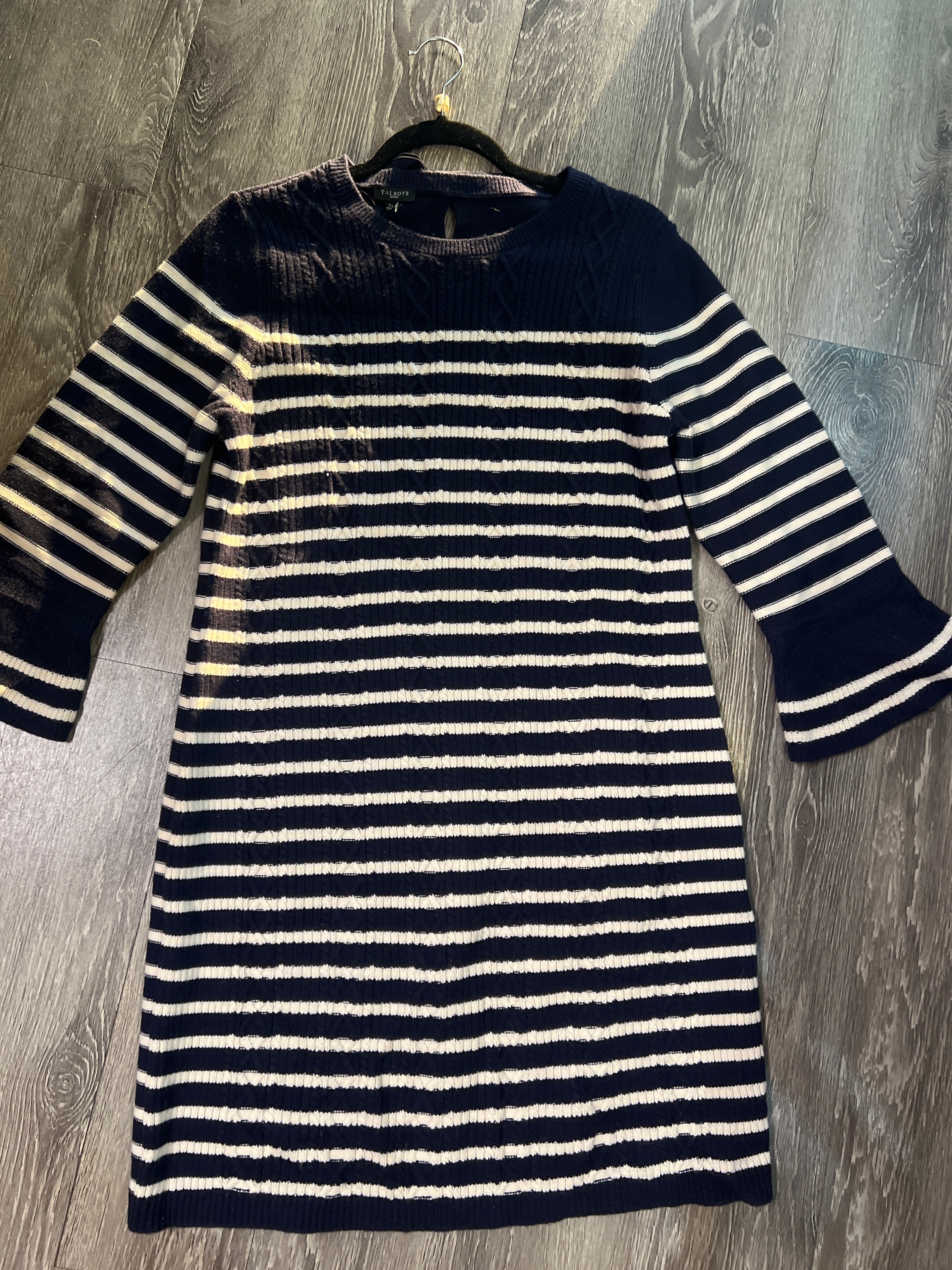 Talbots Stripe Sweater Dress (Size Large Petite)