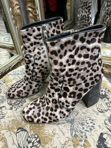 Nine West Cheetah Calf Hair Booties - Size 11