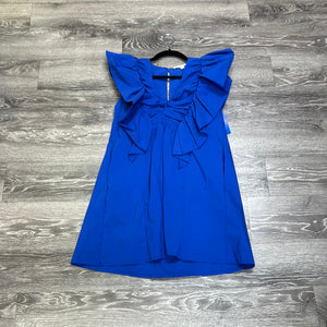 Blue Tassel Ruffle Waistline Dress - XS