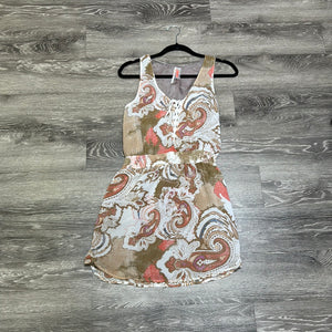 Free People Paisley Lace Up Tank Dress - XS