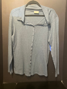 Wrap Full Button Up Cotton Top (Size 14)