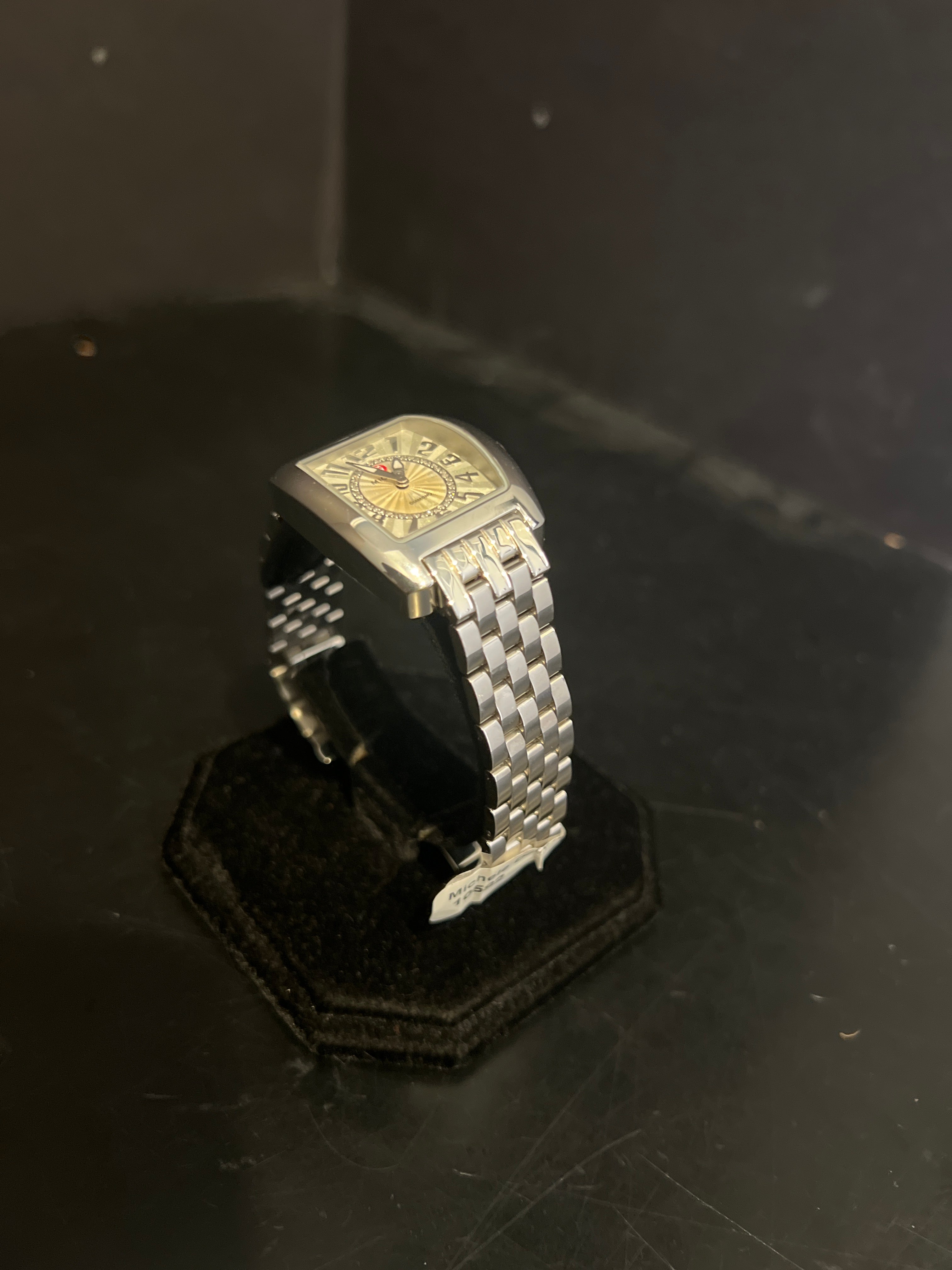 Michele Deco Stainless Steel Band Diamond Watch