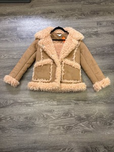 Top Shop Faux Fur/Suede Jacket - Size 4