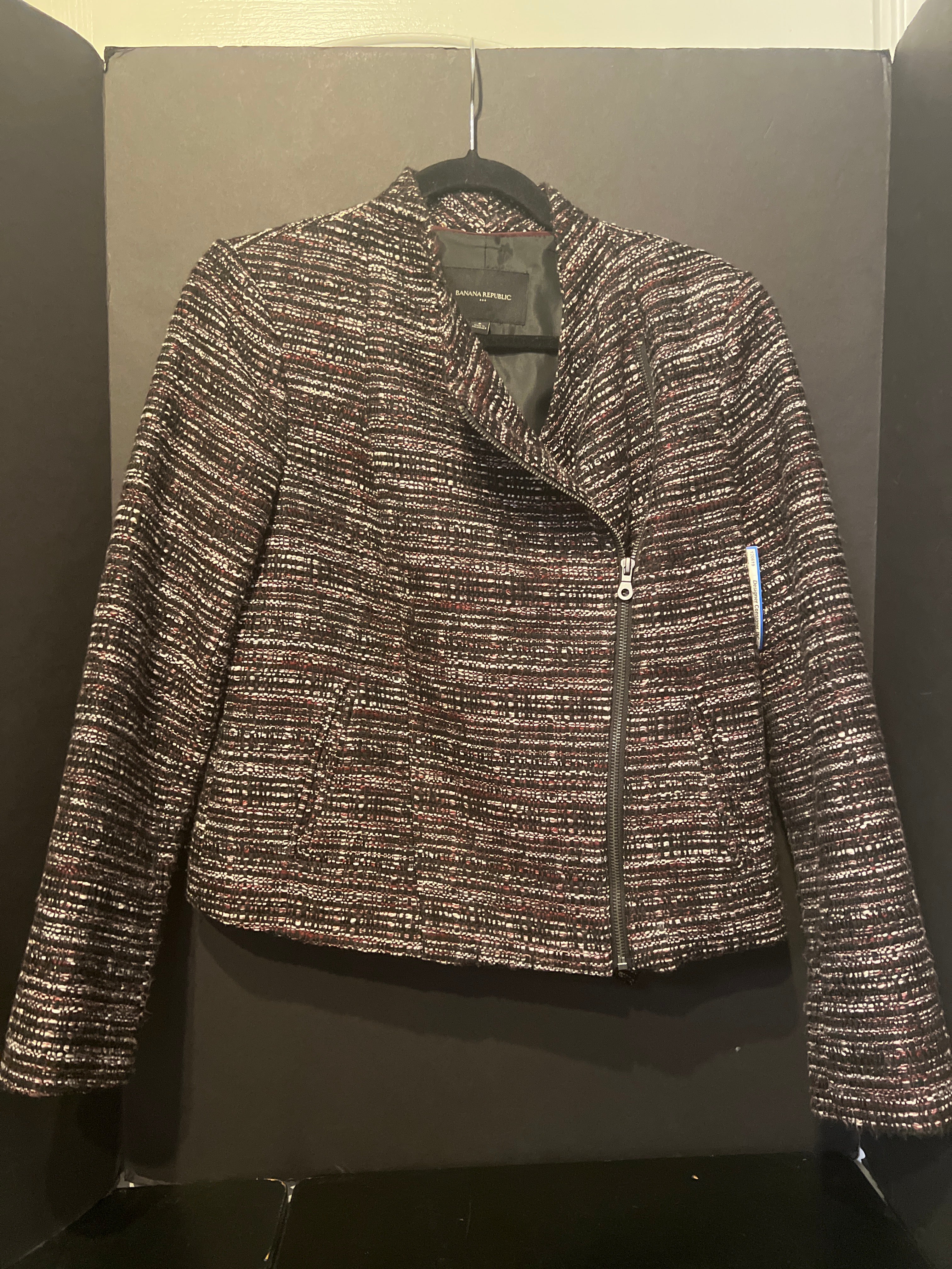 Banana Republic Tweed Zip-Up Jacket (Size 8)