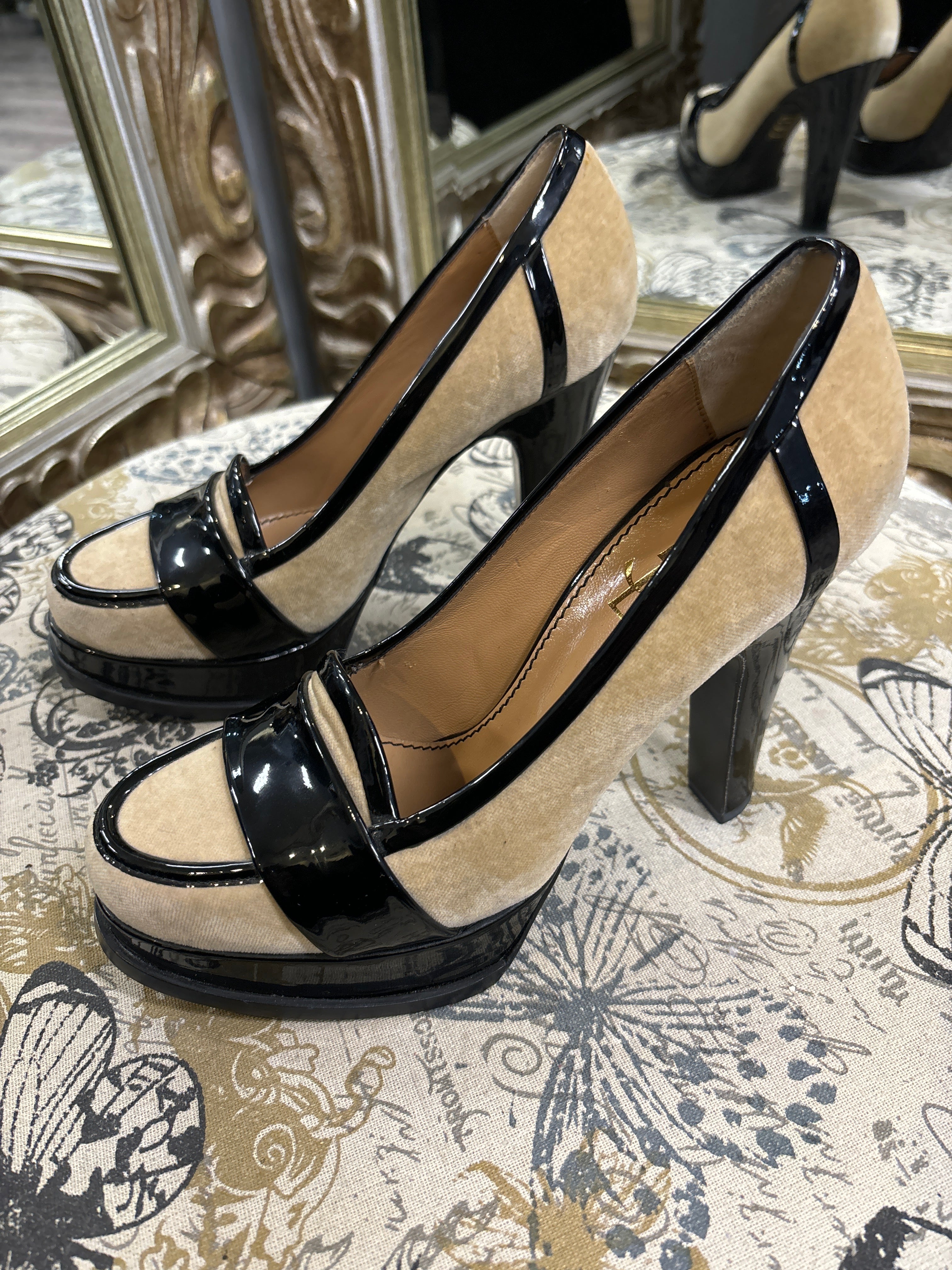 YSL 2-Tone Platform Heels - Size 36.5