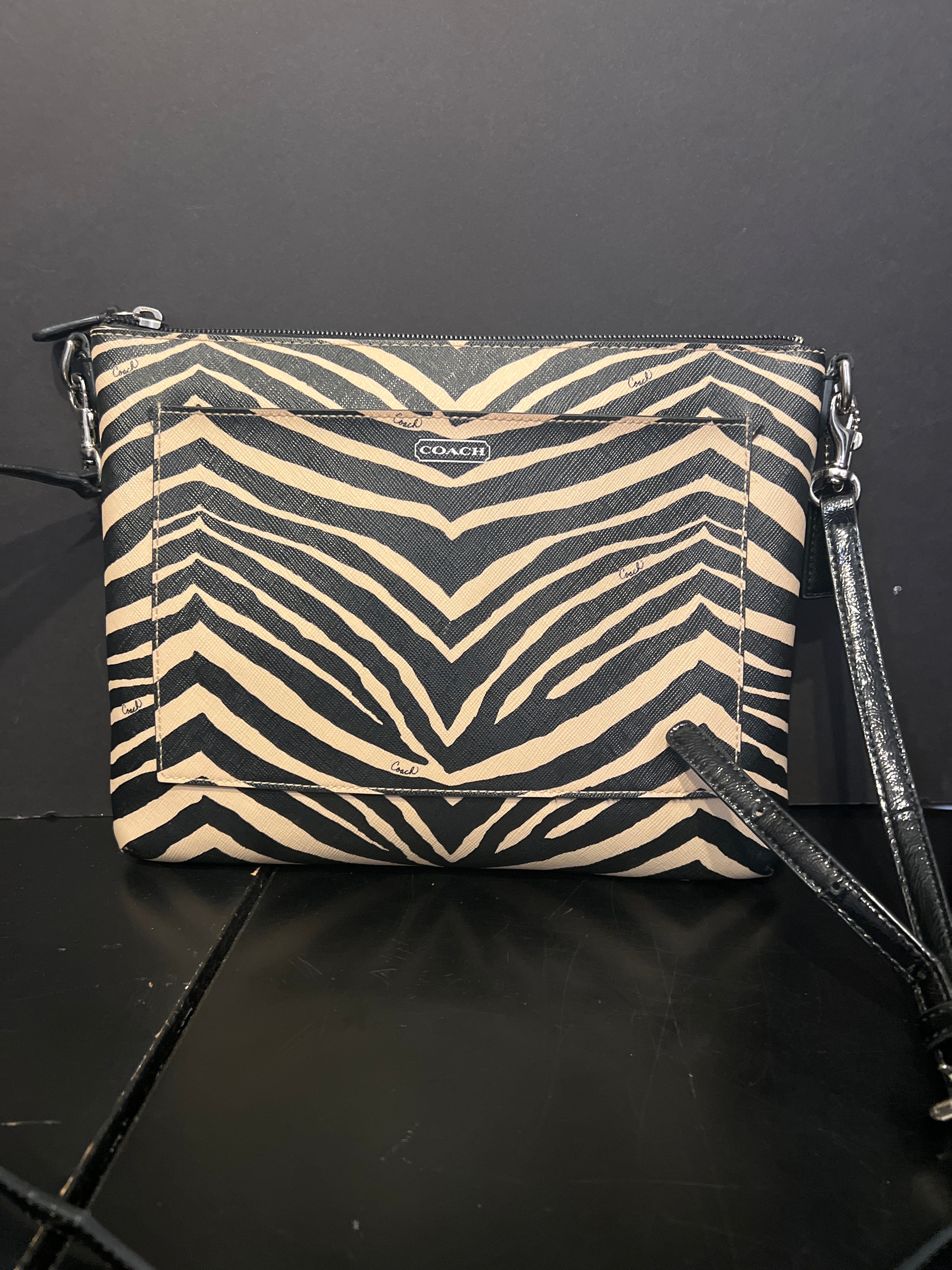 Coach Leather Zebra Handbag