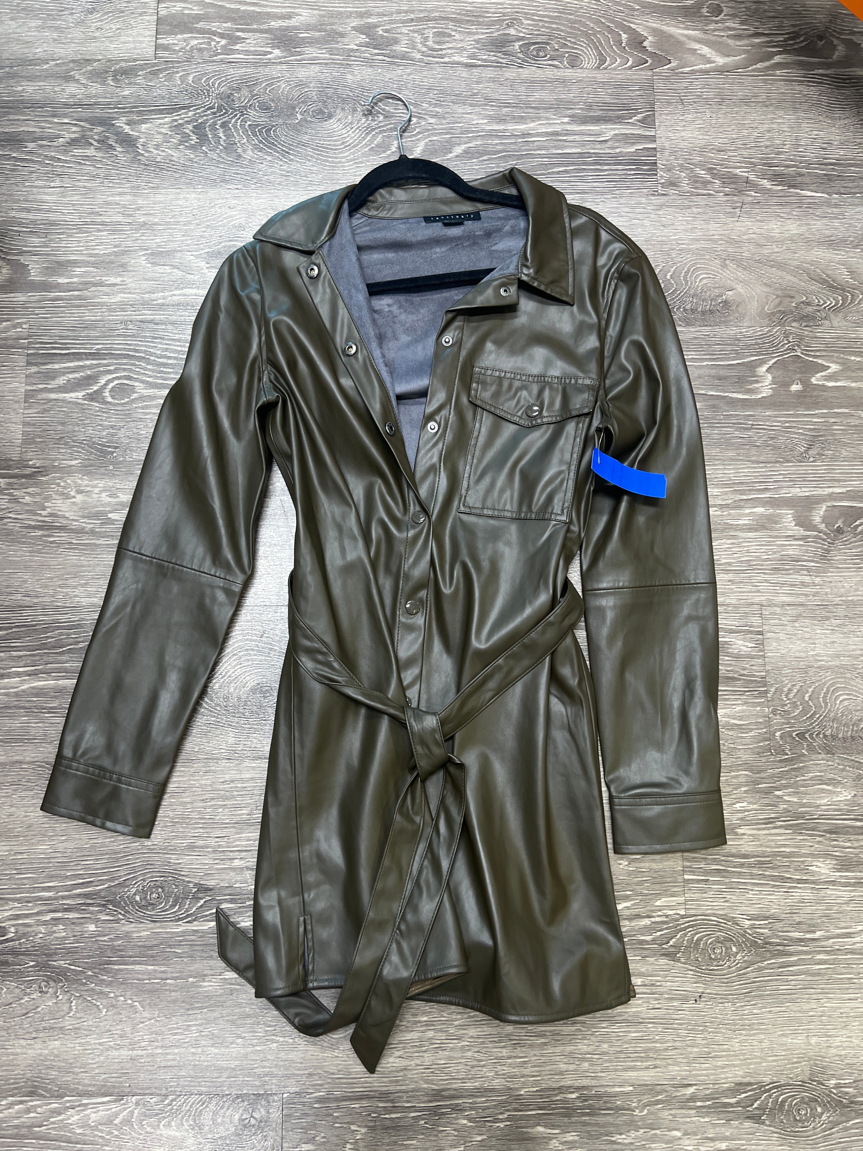 Sanctuary Pleather Button-Up Trenchcoat (Size Small)