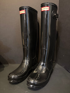 Hunter Tall Patent Boots - Size 8