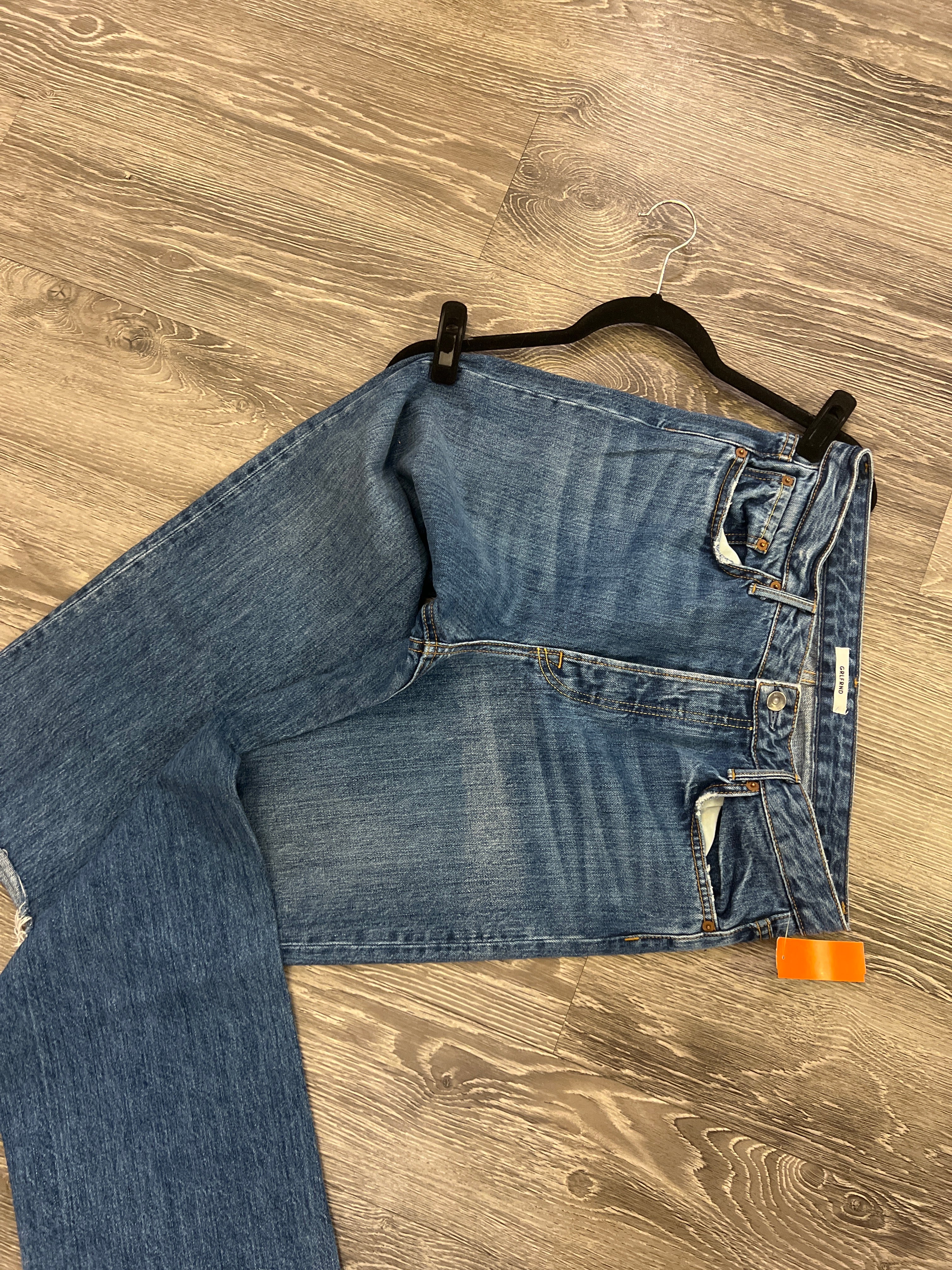 Girlfriend Distressed Hemmed Jeans (Size 29)