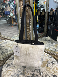 Prada Nylon Fur Tote Handbag - Small