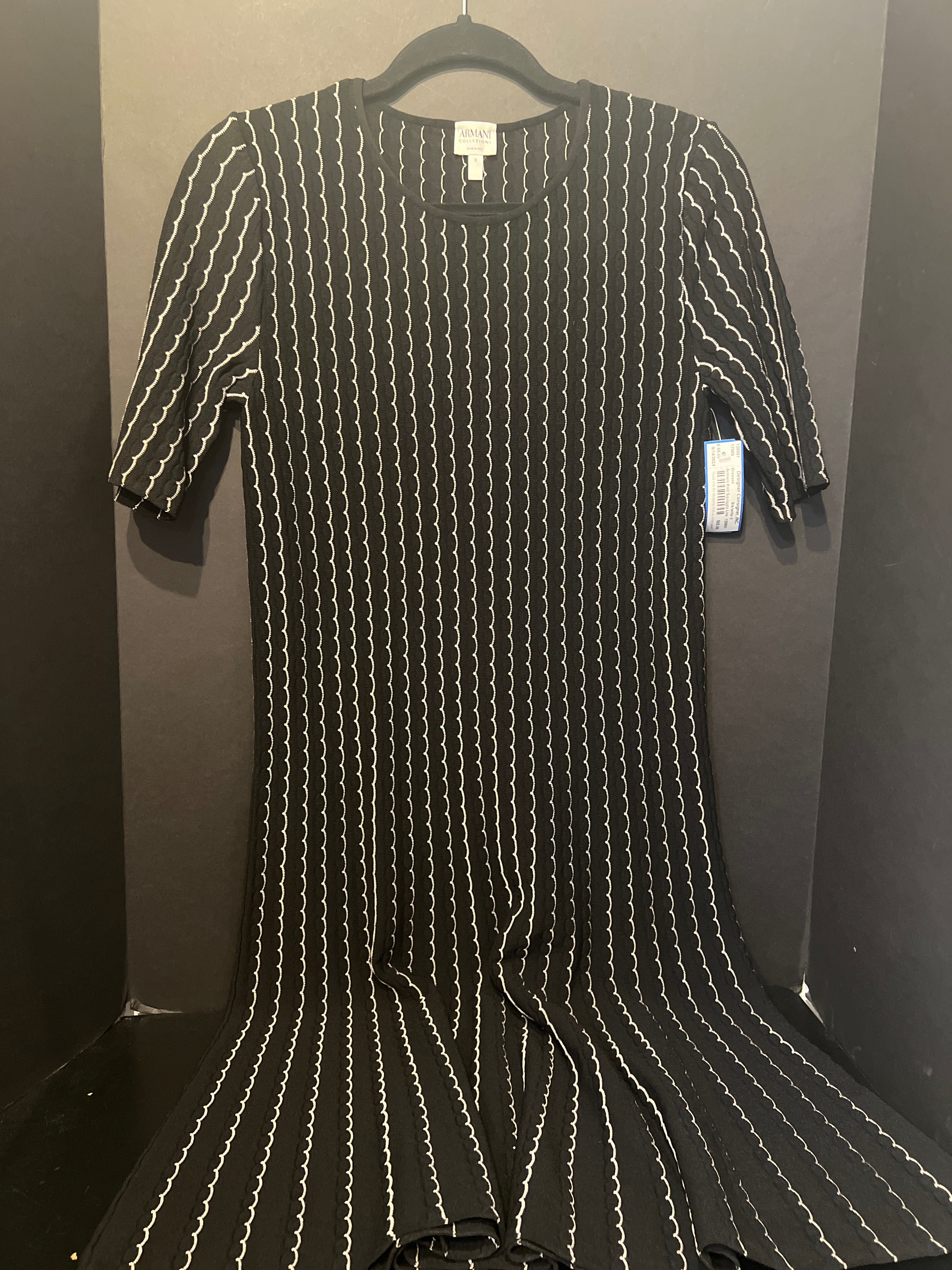 Armani Knit Squiggy Line Dress (Size 8)