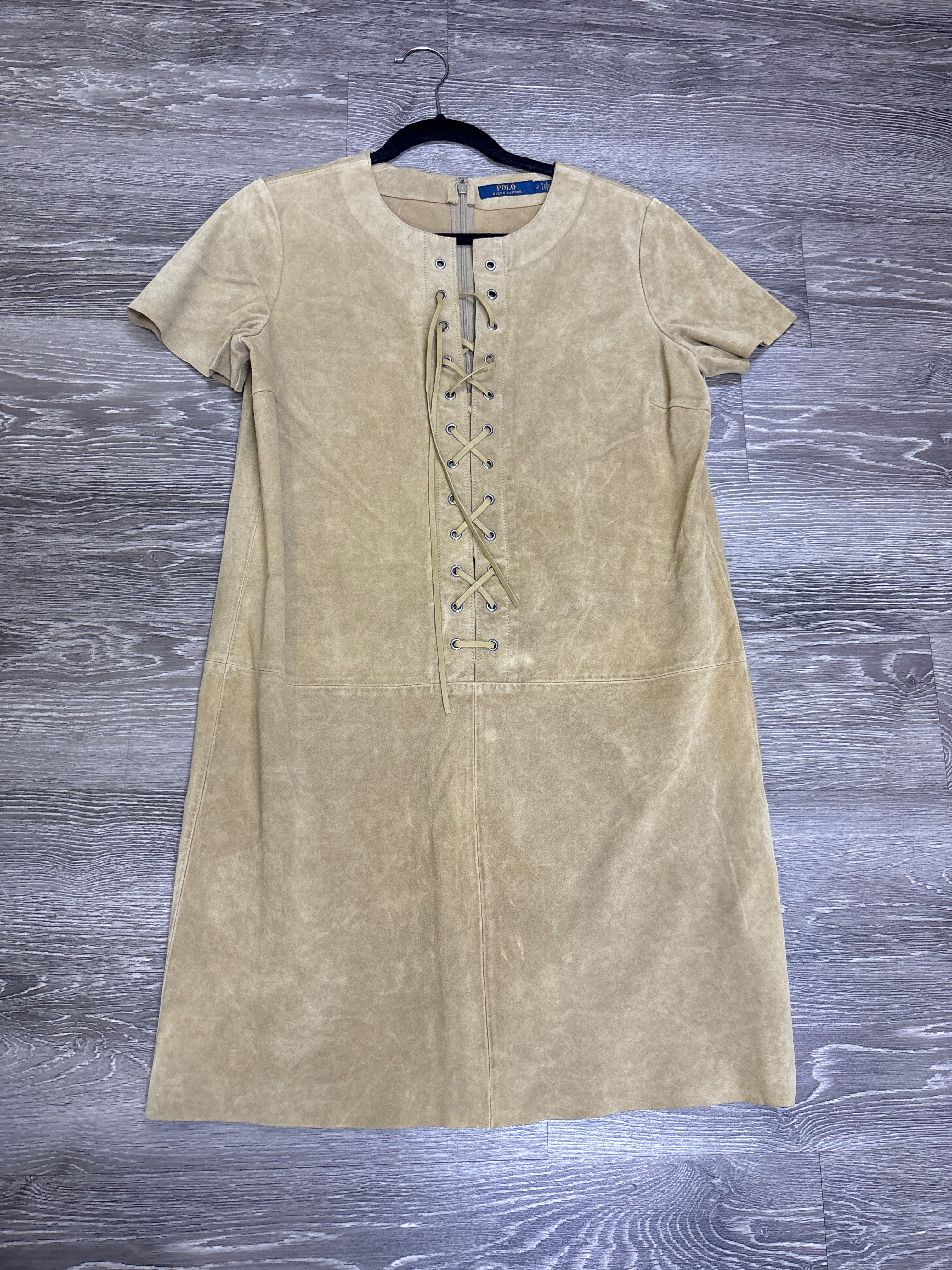 Polo Ralph Lauren Suede Lace Up Dress - Size 12