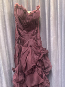 J Mendel Rouched Silk Evening Gown (Size 6)