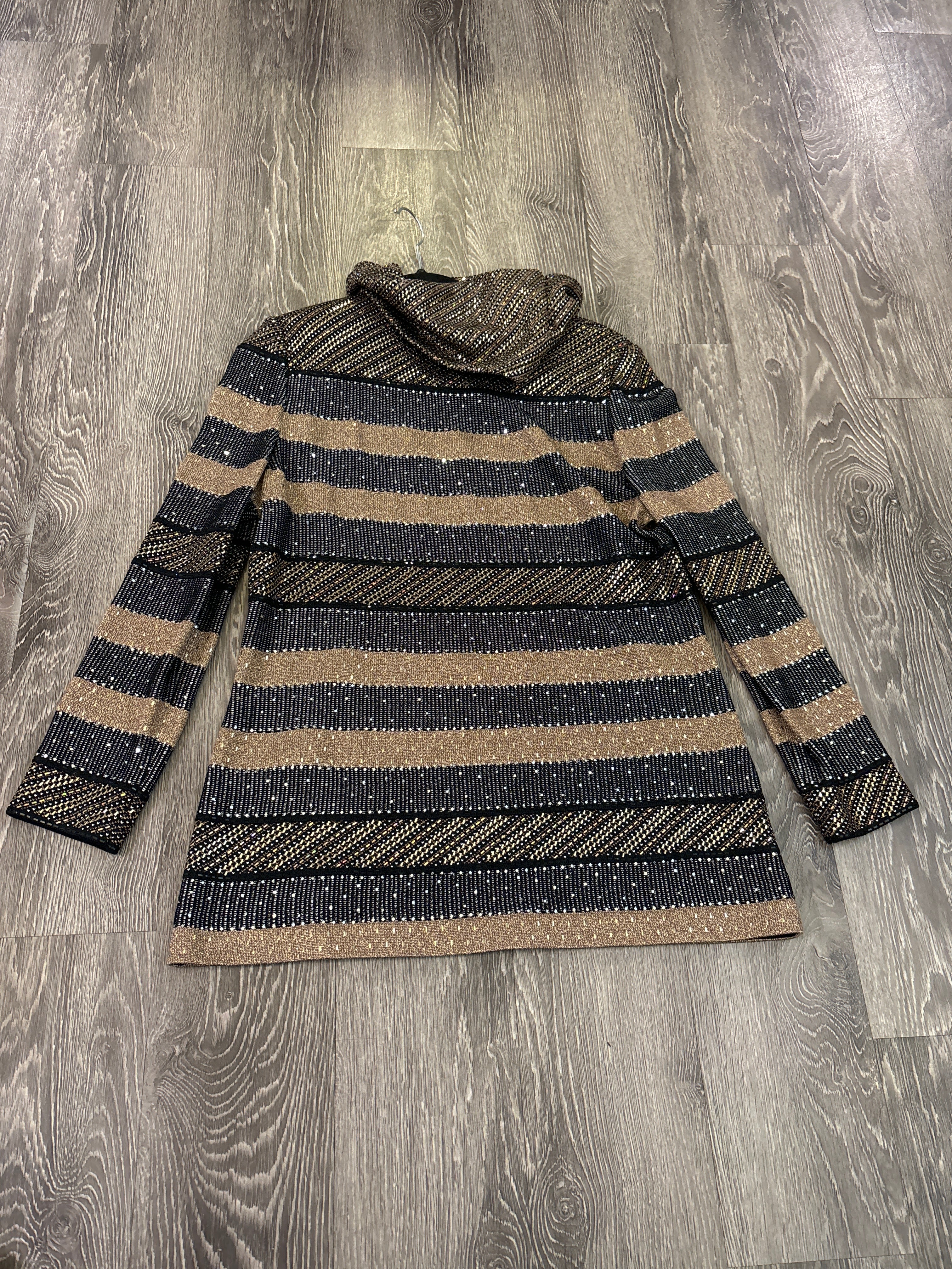 St John Stripe Sparkle Sweater With Removable Collar - Medium