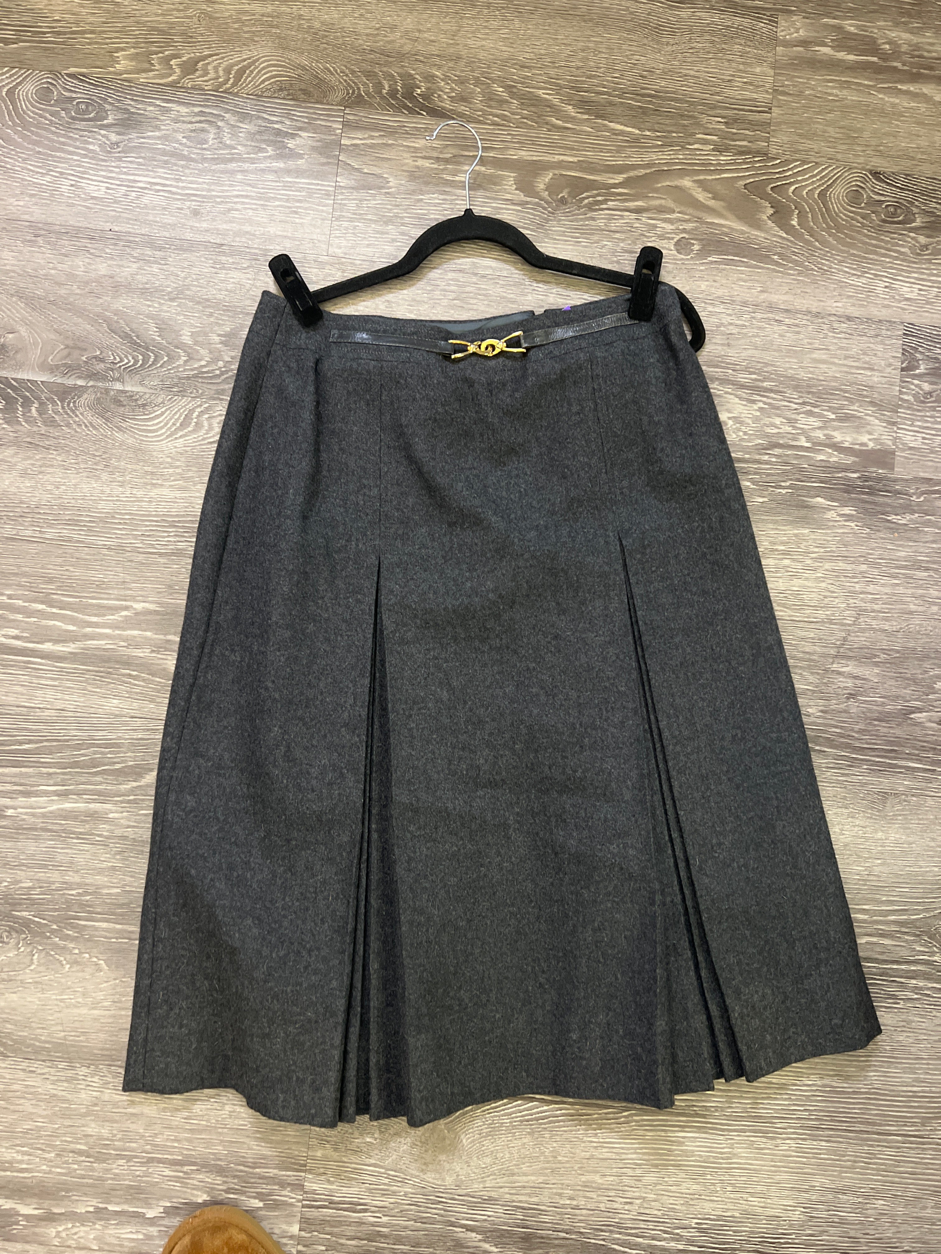 Celine Paris Wool Pleated Skirt (Size 42)