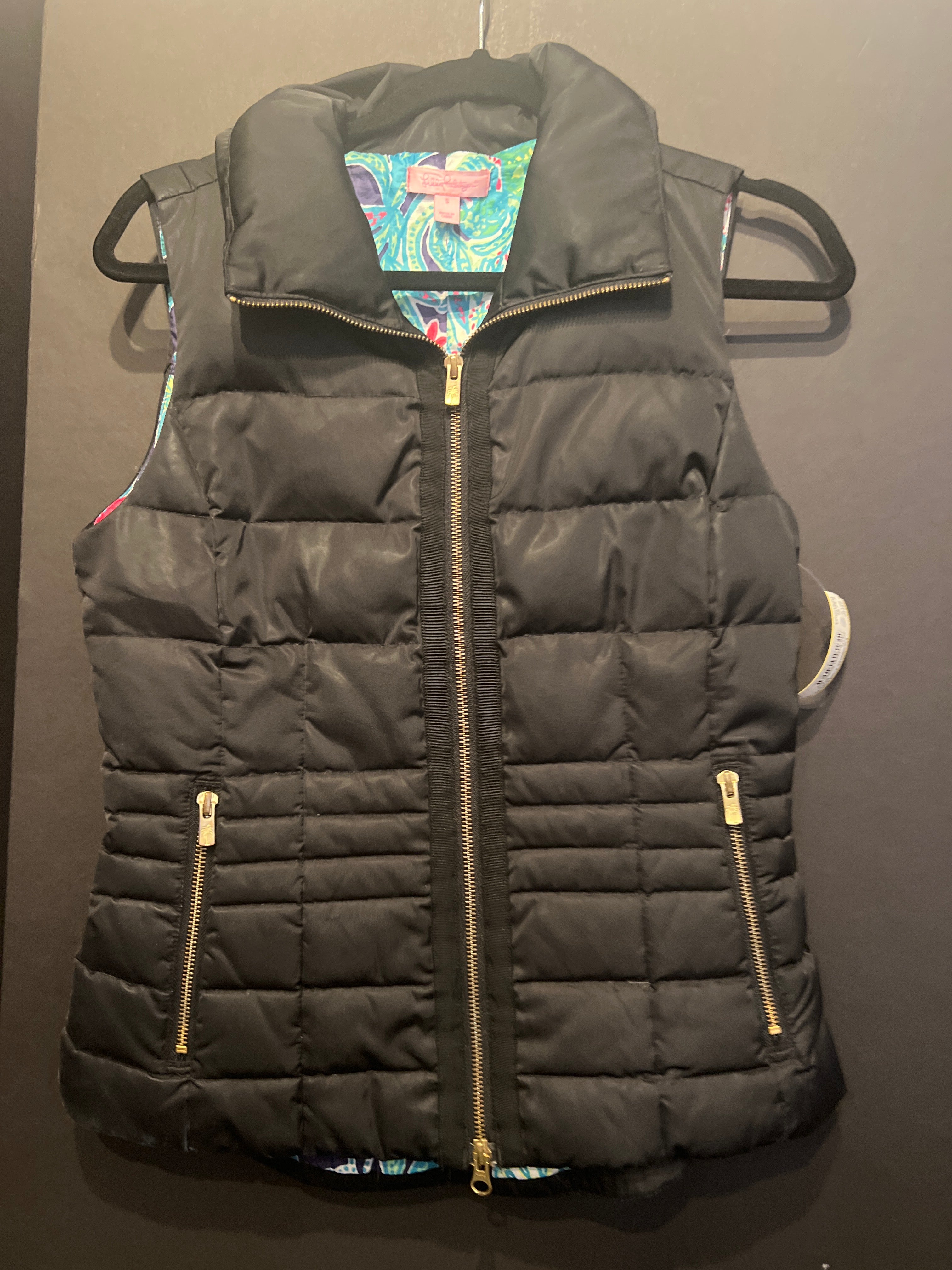 Lilly Pulitzer Puffer Zip Up Vest (Size Small)