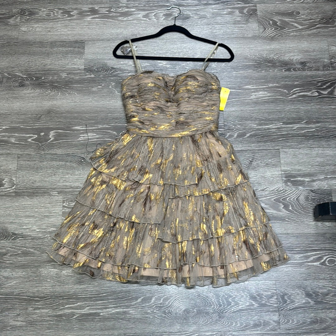 Aiden Mattox Metallic Ruffle Dress - size 4