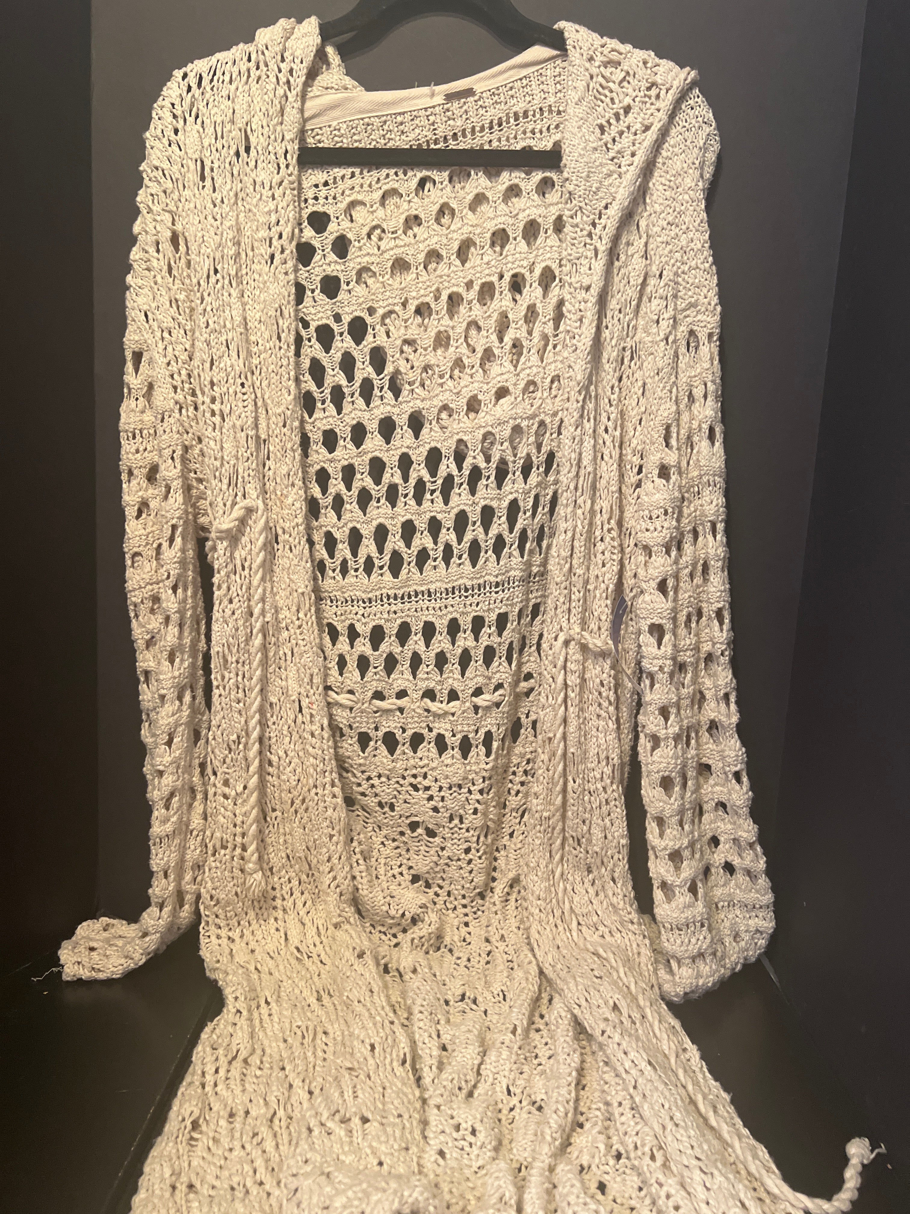 Free People Crochet Long Sweater (Size Small)