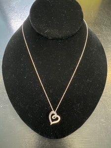 925 Heart With Diamonds Necklace