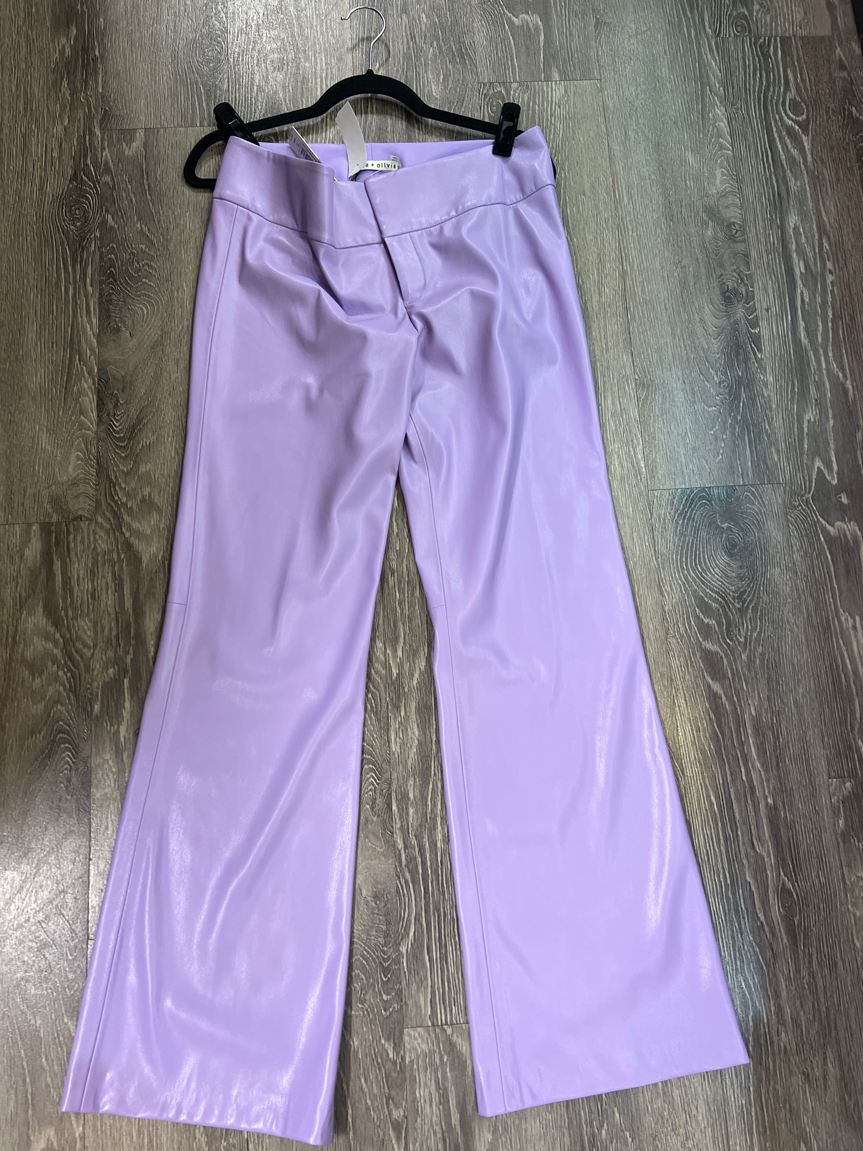 Alice + Olivia Vegan Leather Wide Leg Pants (Size 12)