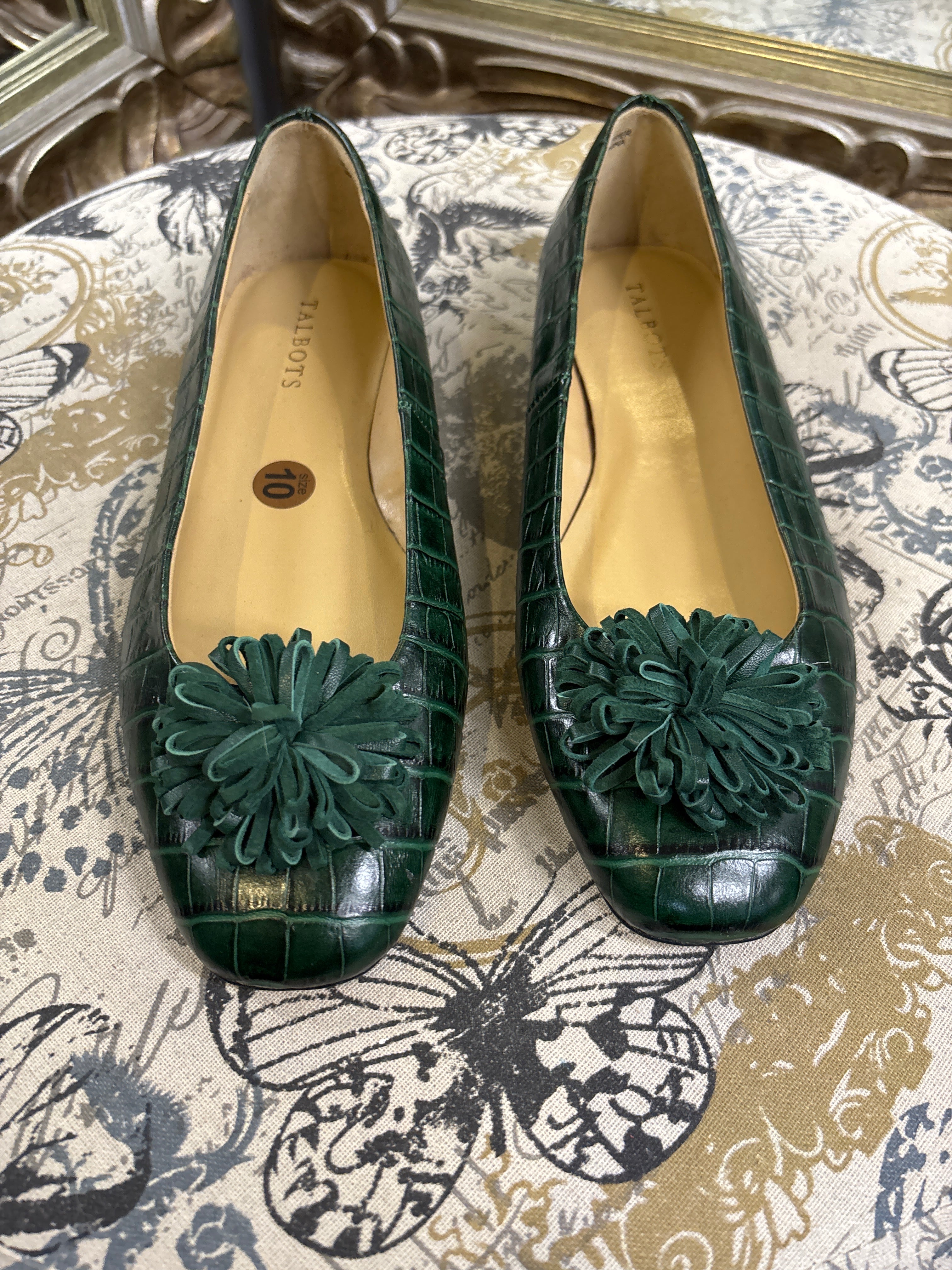 Talbots Croc Leather Ballet Flats - Size 10