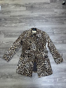 Michael Kors Leopard Trench Lining Outerwear - small petite