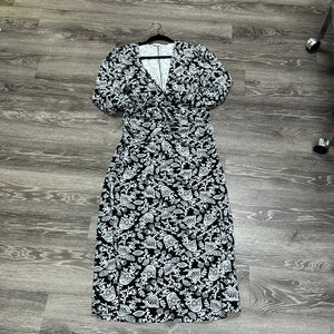 Biden Print Ruched Dress - size 12 petite