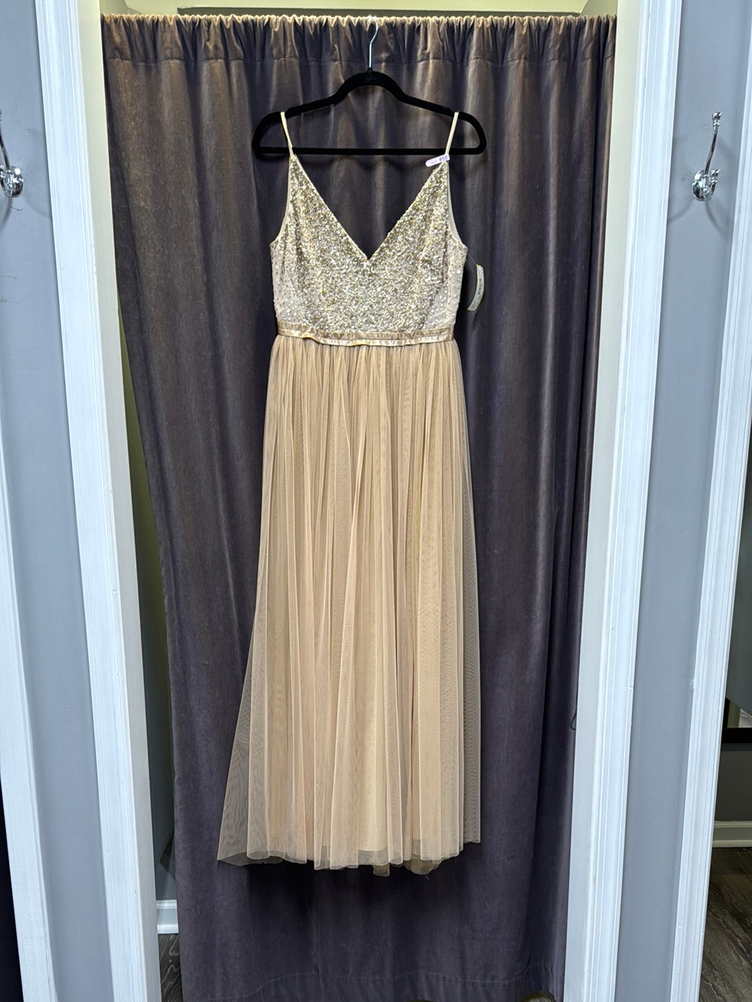 Bhldn Beaded Top Tulle Evening Dress - size 8