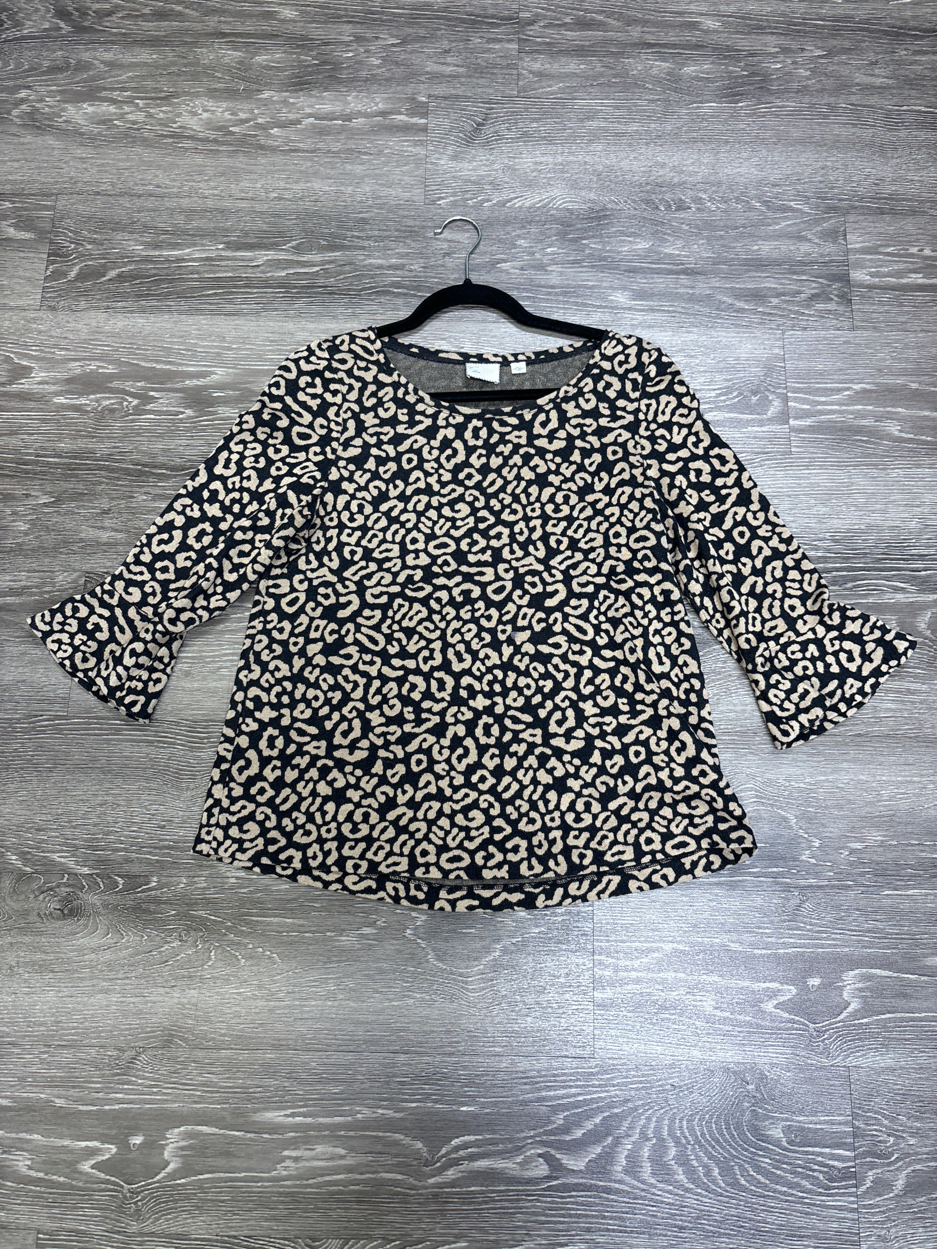 Anthropologie Cheetah Peplum Sweater - Small