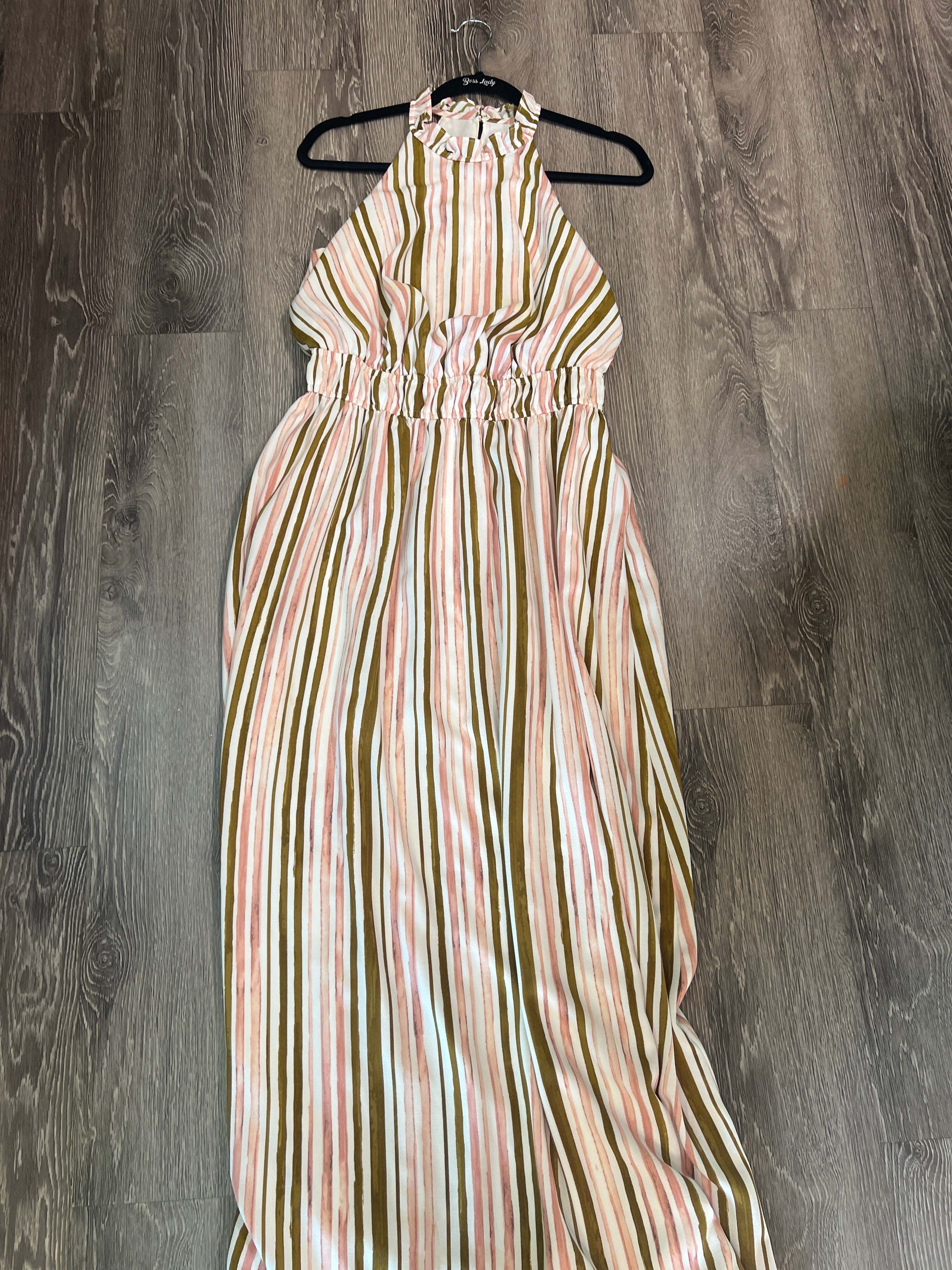 Nine West Striped Maxi Dress (Size Medium)