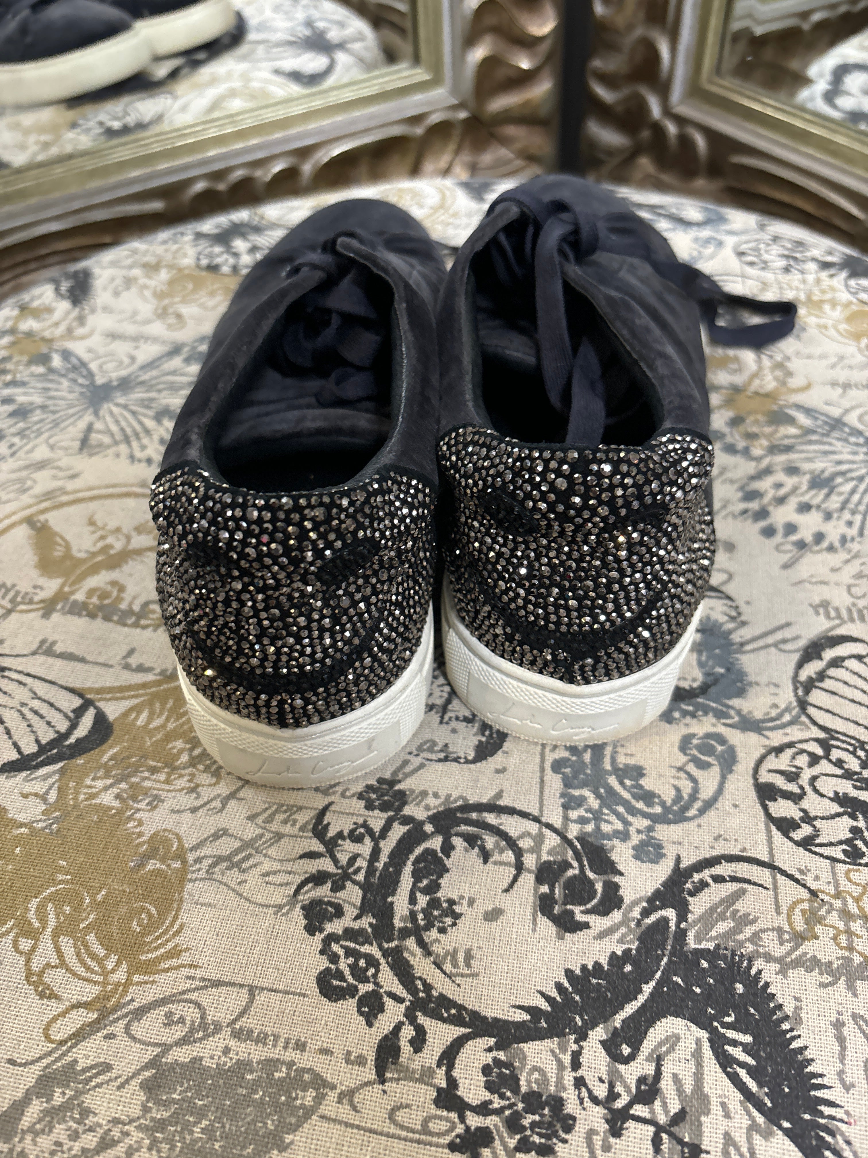 Lola Cruz Suede Bedazzled Shoes - Size 40