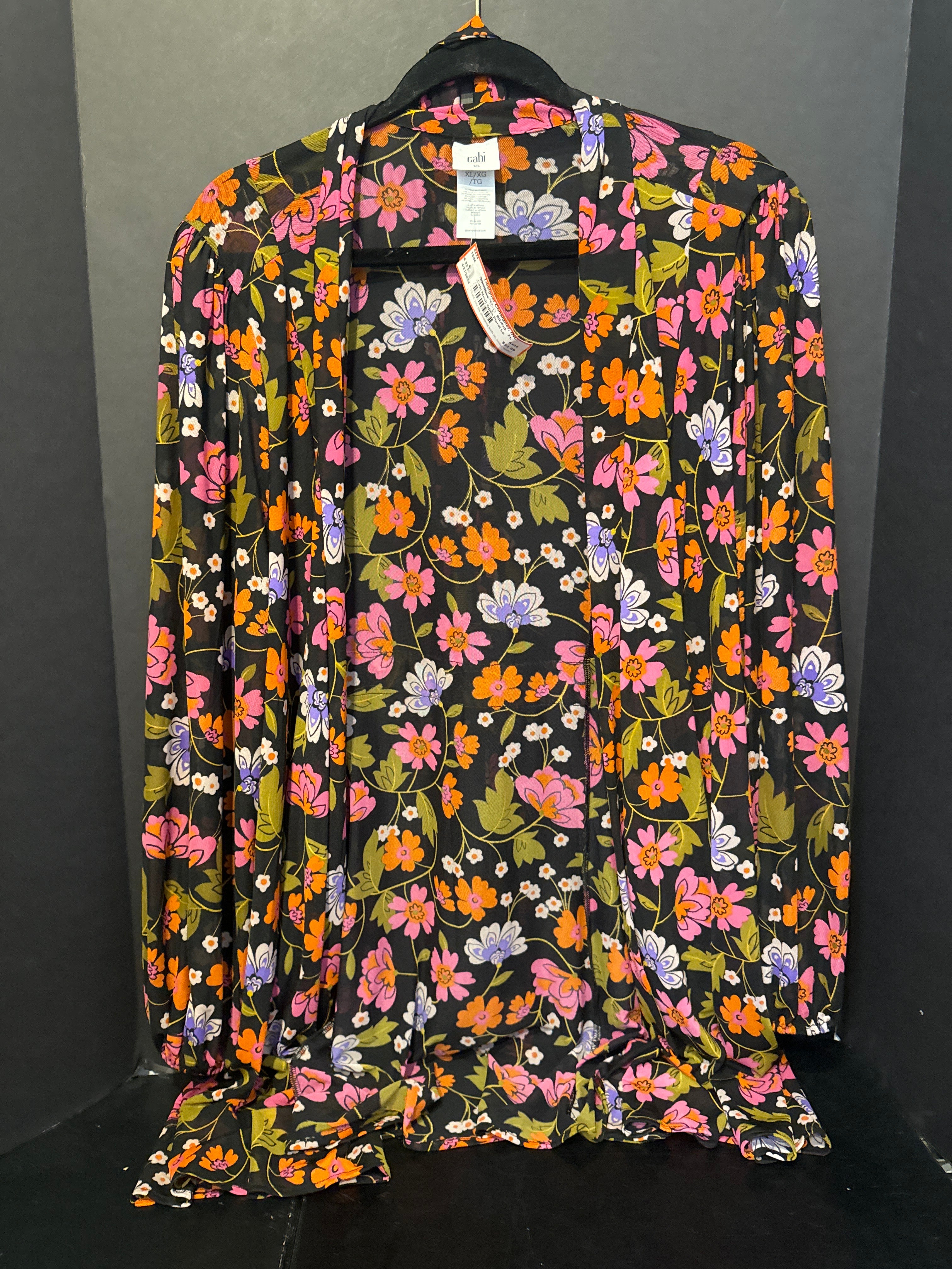 Cabi Mesh Open Floral Long Top - XL