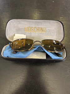 Moschino Vintage Rectangula Cooper Sunglasses With Case