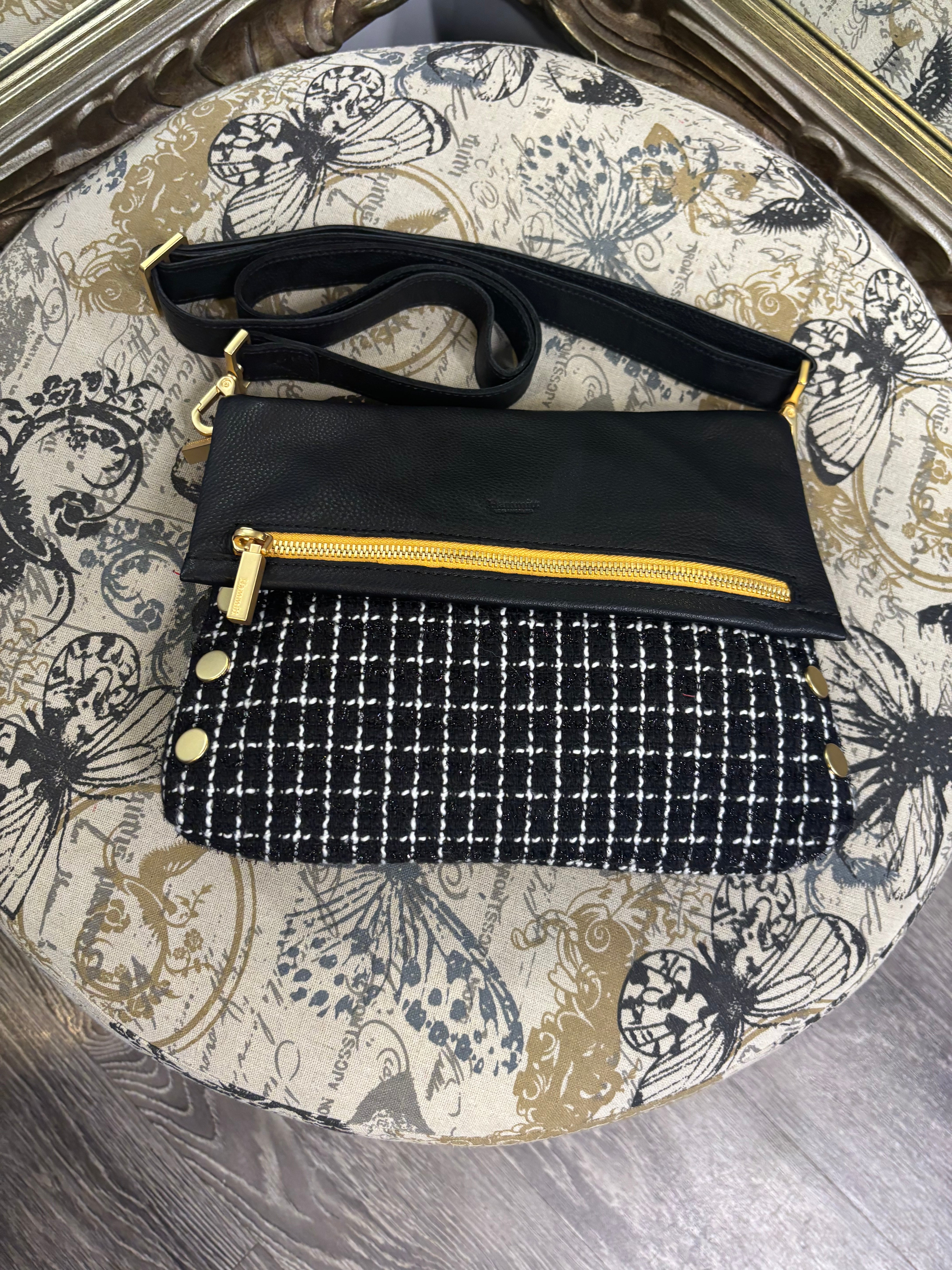 Hammitt Tweed/Leather Flap Handbag - medium