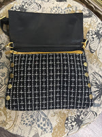 Load image into Gallery viewer, Hammitt Tweed/Leather Flap Handbag - medium
