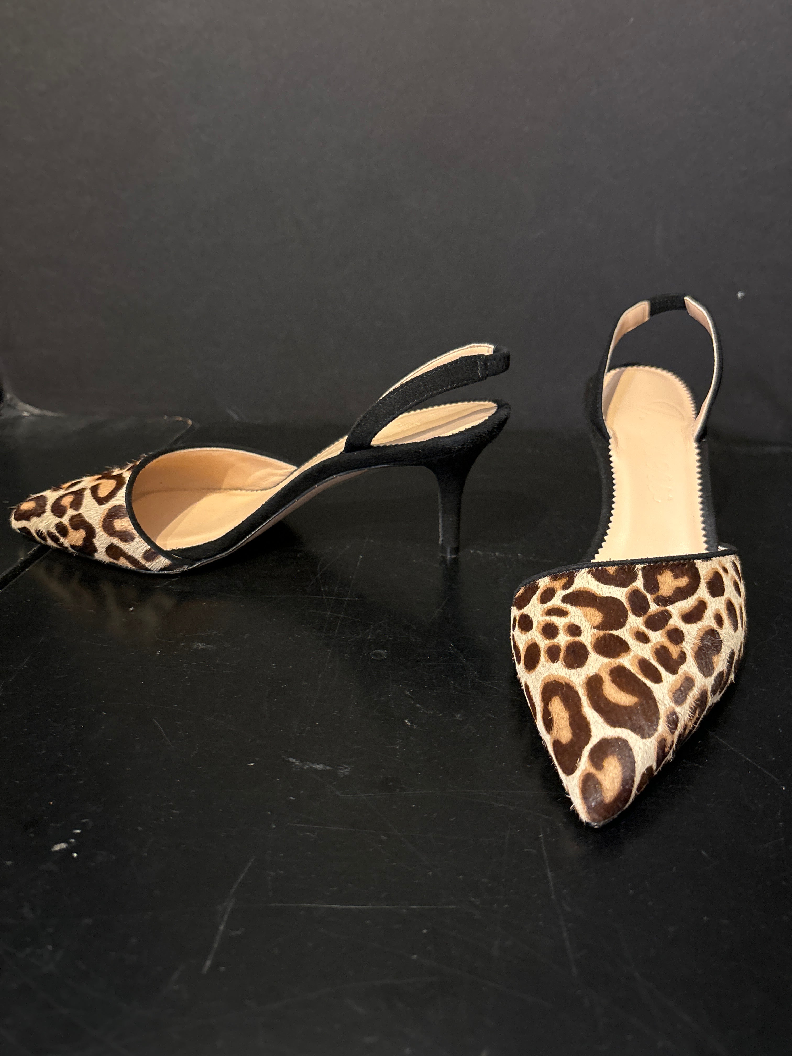 J Crew Cheetah Calf Hair Shoes - Size 6.5