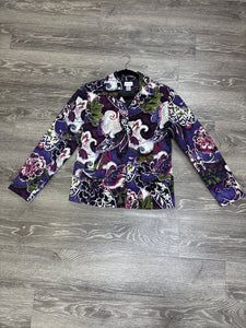 Chicos Floral Sequin Button Up Jacket - Size 1