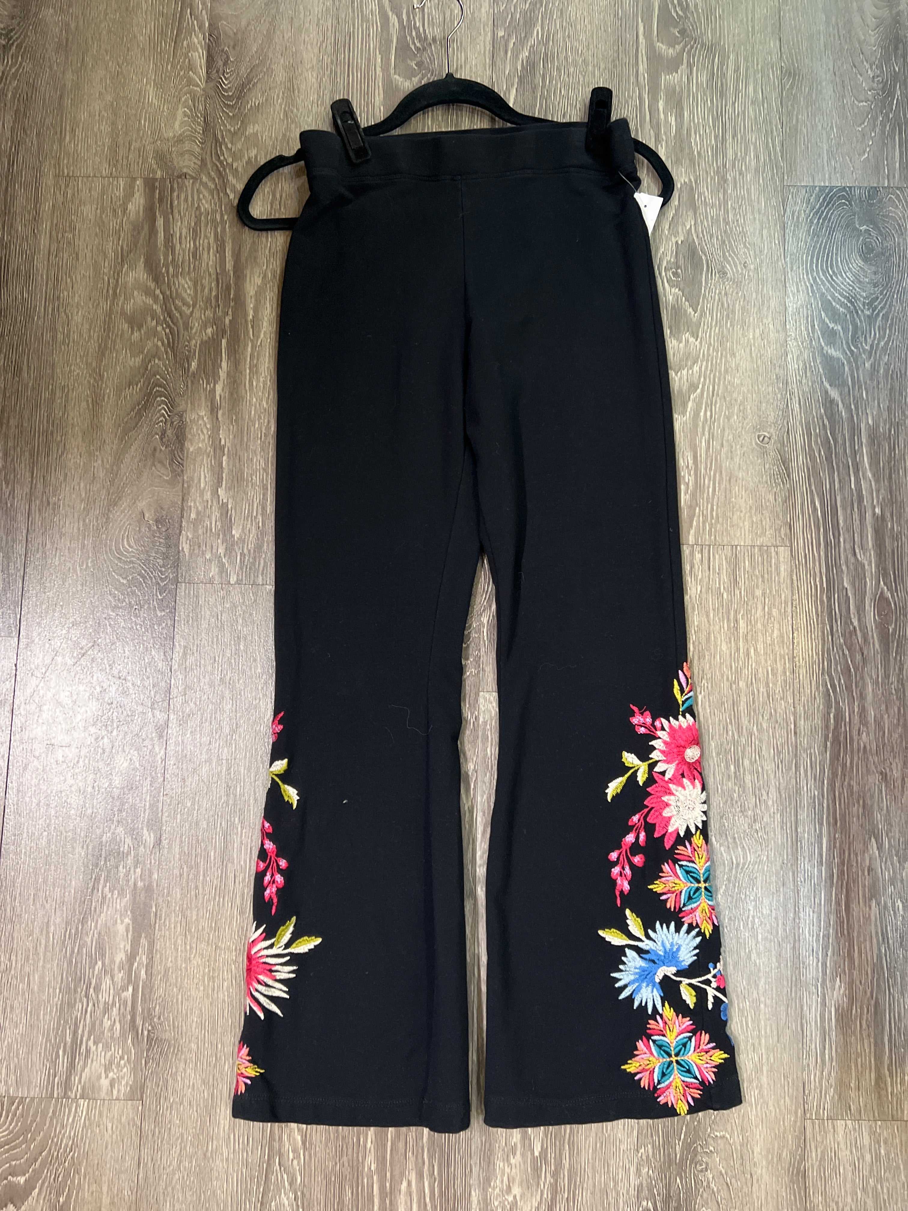 Johnny Was Embroidered Flower Ankle Pants (Size XS)