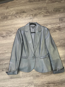 Lafayette148 Metallic Leather Jacket (Size 12)