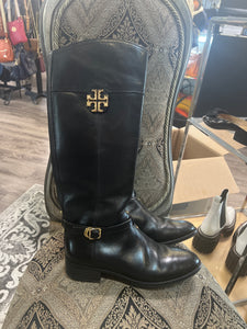 Tory Burch Leather Zip Up Boots (Size 10.5)