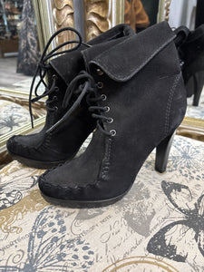 DVF Tie Up Suede Booties - Size 6