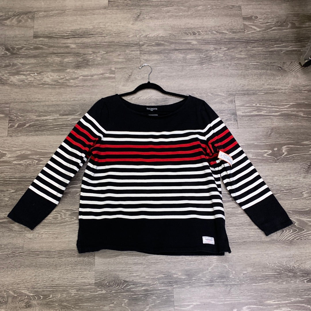 Talbots Stripe Knit Long Sleeve Top - size X