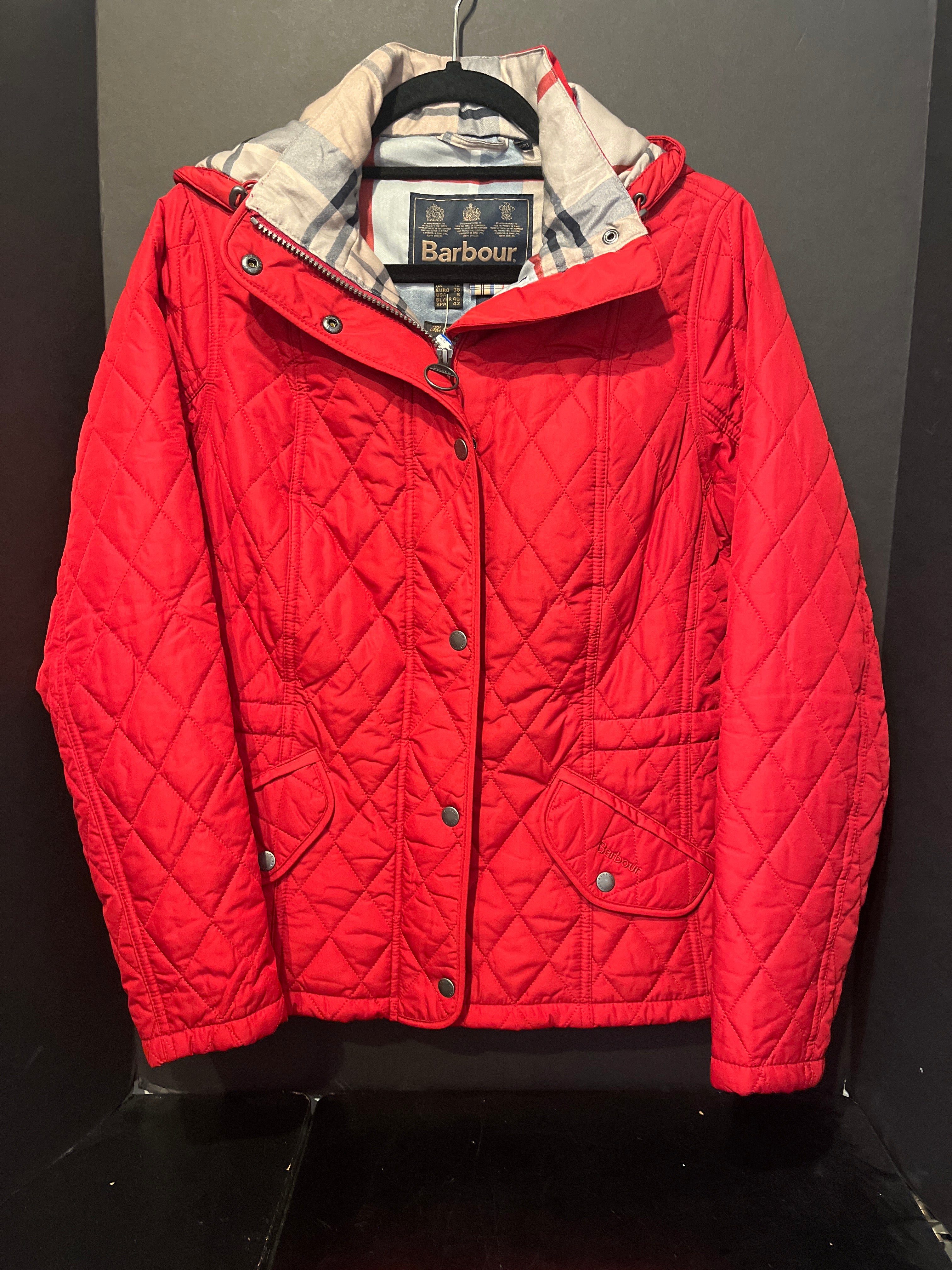 Barbour Quilted Plaid Outerwear - Size 8