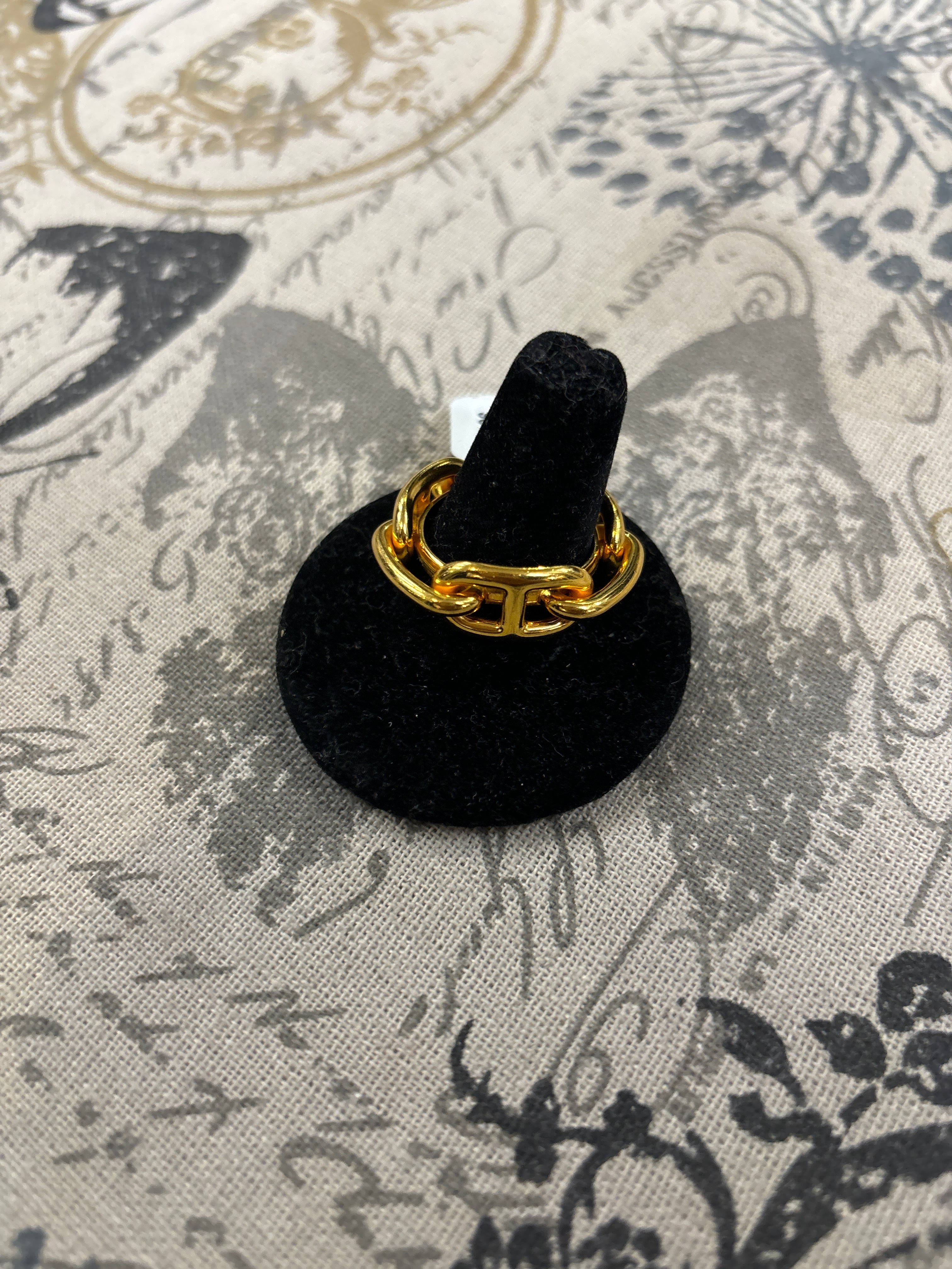 Hermes Gold Scarf Ring