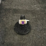 Load image into Gallery viewer, David Yurman 925 Silver 14K Gold Noblesse Amethyst Ring - size 7
